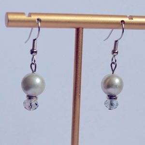 Blue Pearl and Bead Earrings